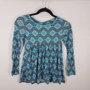 Justice girls blue patterned top